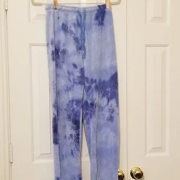 Blue fleece tye dye lounge pants - Picture 2 of 5